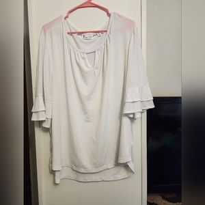 White dress shirt with ruffled sleeves
